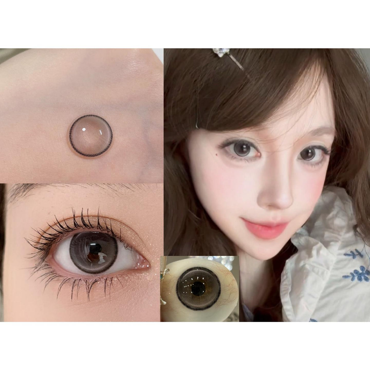 HSXQING thestarlens 14.20mm Grey Colored Contact Lenses (6 Months Wear)