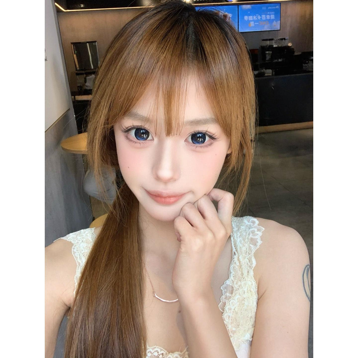 LHDQIU thestarlens 14.50mm Blue Colored Contact Lenses (6 Months Wear)