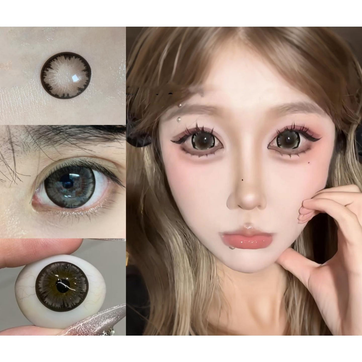 SJMSHU FLLYCON 14.50mm Grey Colored Contact Lenses (6 Months Wear)