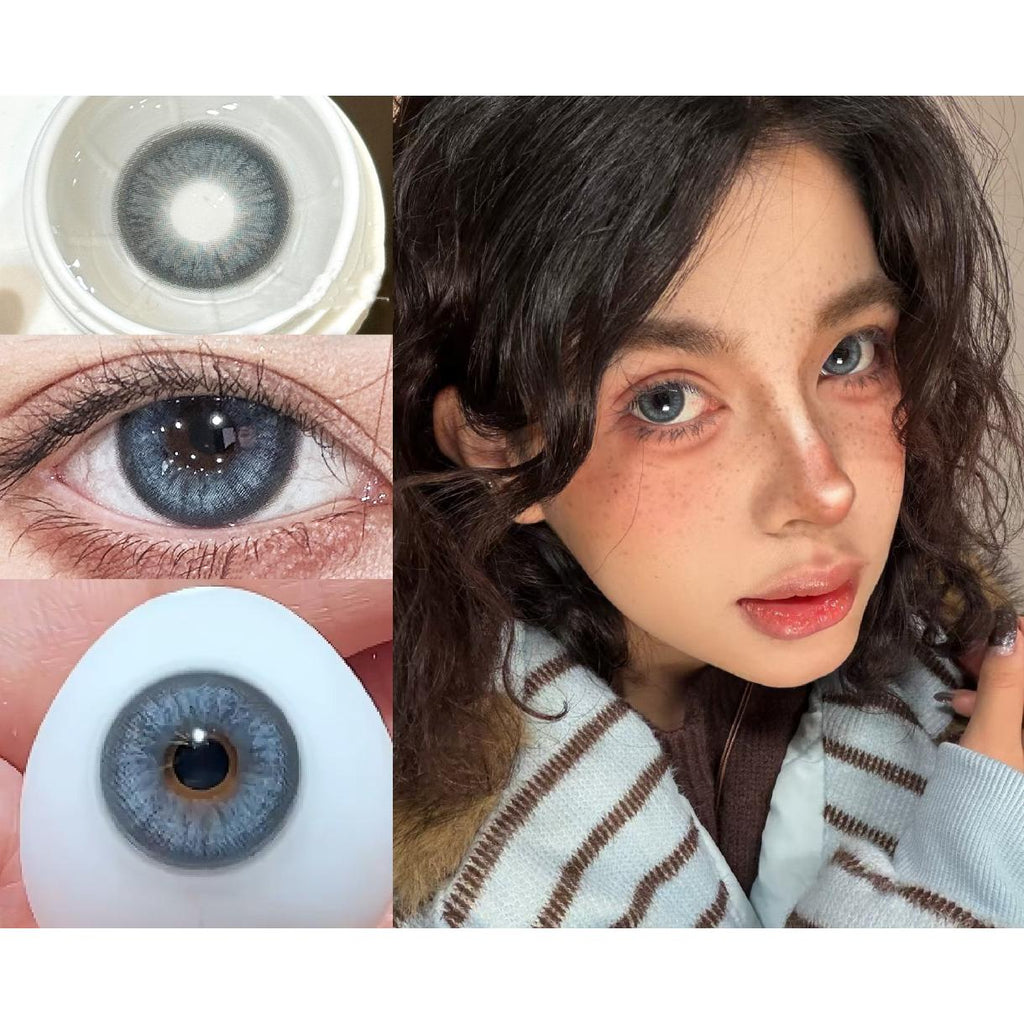 JSSSHENG MimiPark 14.20mm Blue Colored Contact Lenses (6 Months Wear)