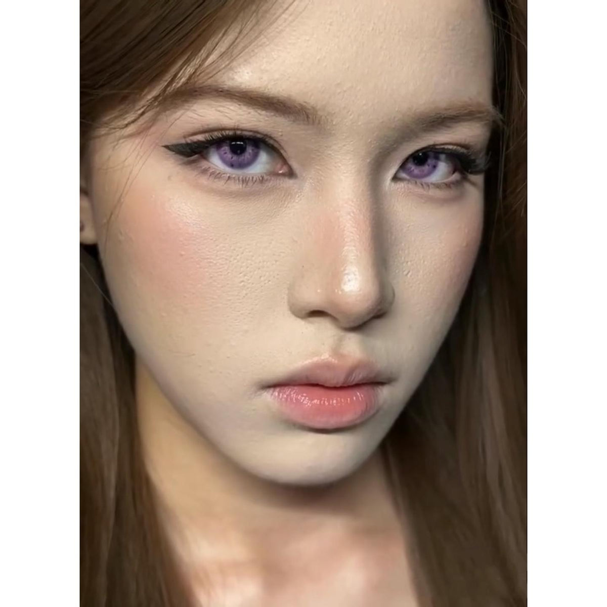 LMAN PORSLEN คอนแทคเลนส์สีม่วง ขนาด 14.20 มม. (ชนิดราย 6 เดือน)