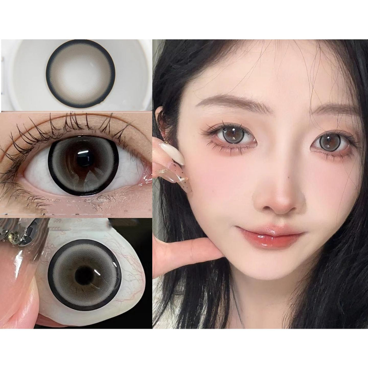 CDPPTHUI BOOSCON 14.50mm Grey Colored Contact Lenses (6 Months Wear)