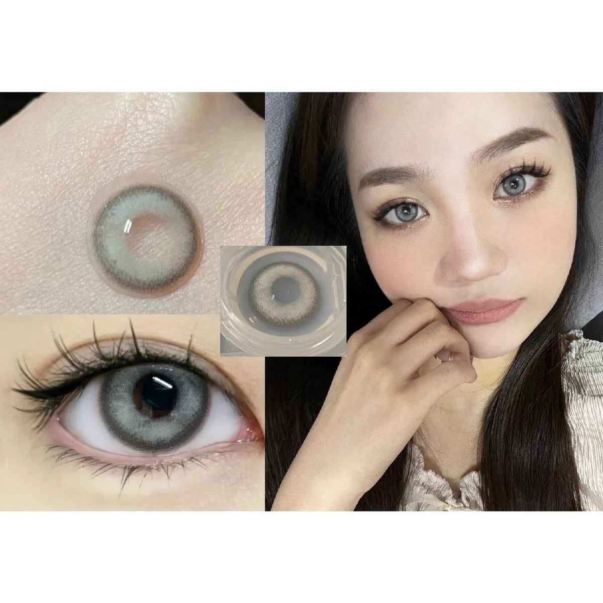 LHHHUA MorningCon 14.20mm Gray Colored Contact Lenses (6 Months Wear)