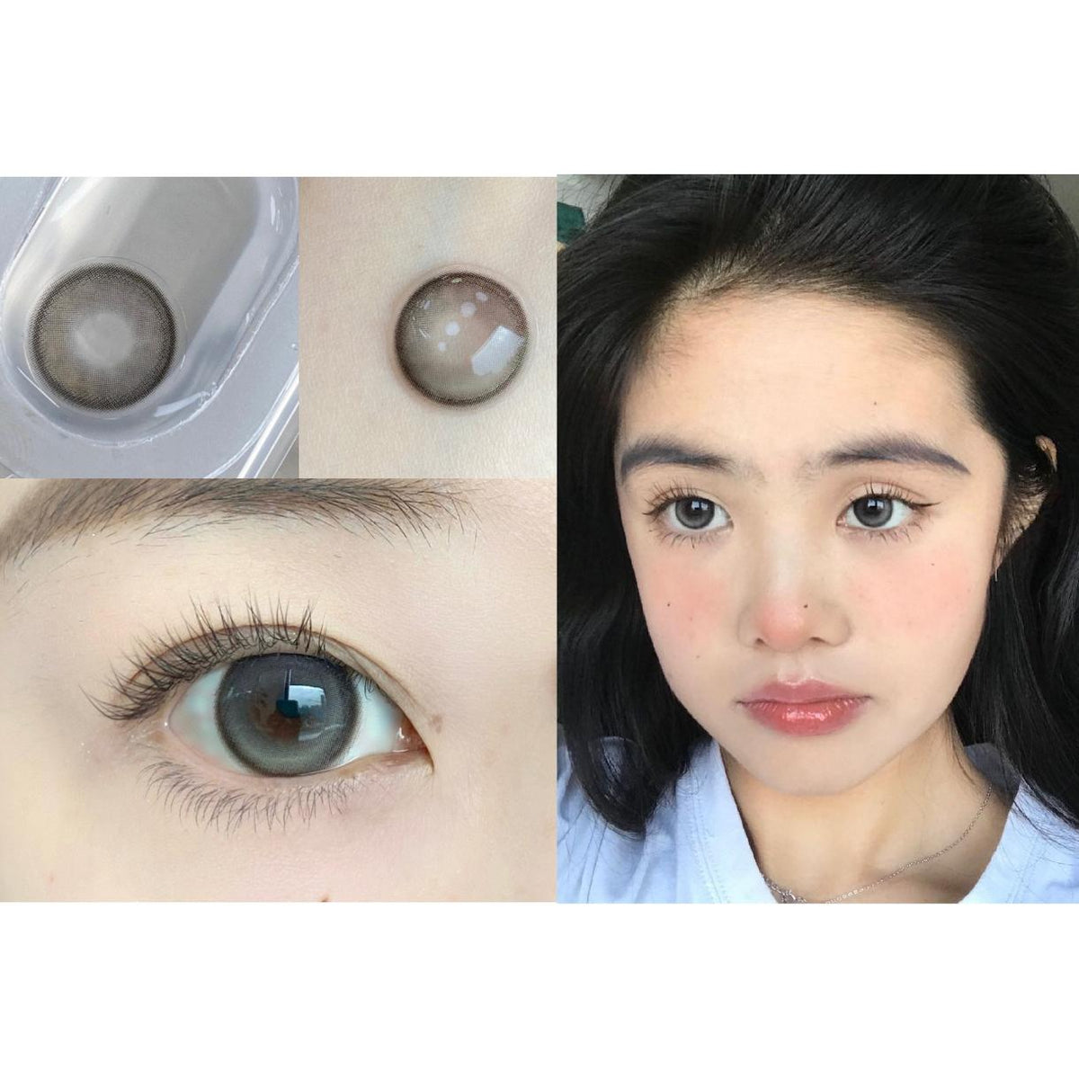 GGNYOU MorningCon 14.50mm Gray Colored Contact Lenses (6 Months Wear)