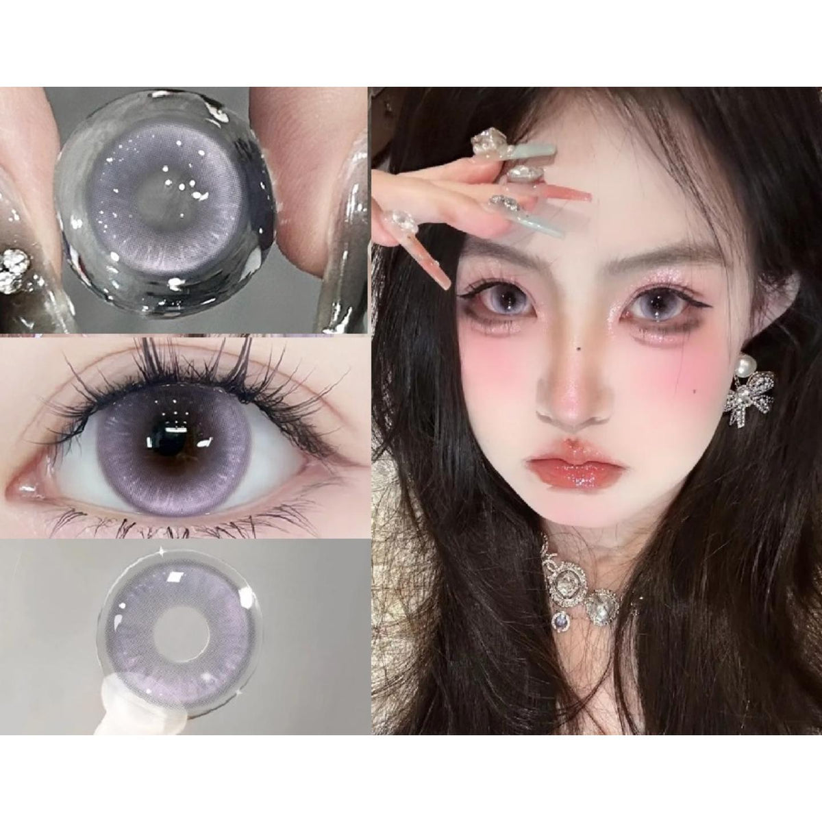 GLHJUAN OVOLOOK 14.50mm Purple Colored Contact Lenses (6 Months Wear)