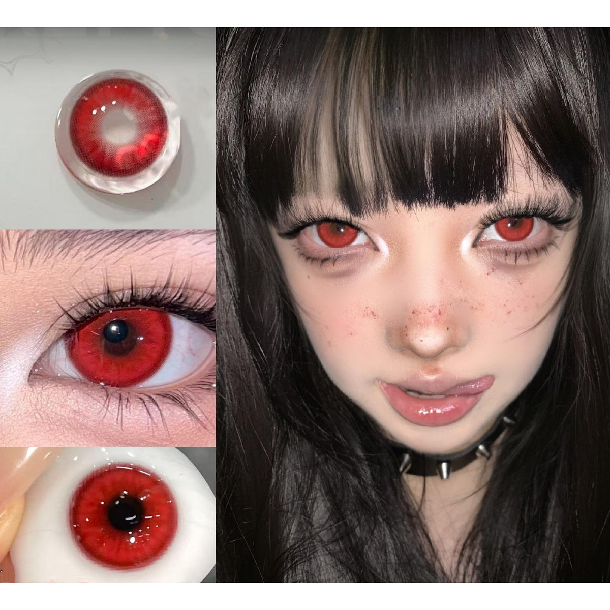 XHZYE Serltyca 14.50mm Red Colored Contact Lenses (6 Months Wear)
