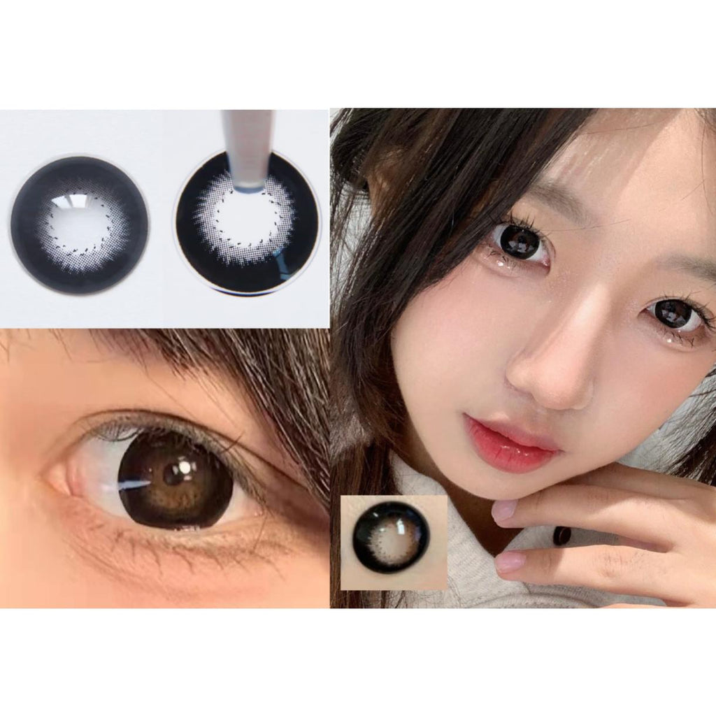 BIGDHEI Xiyoulens 14.50mm Black Colored Contact Lenses (6 Months Wear)