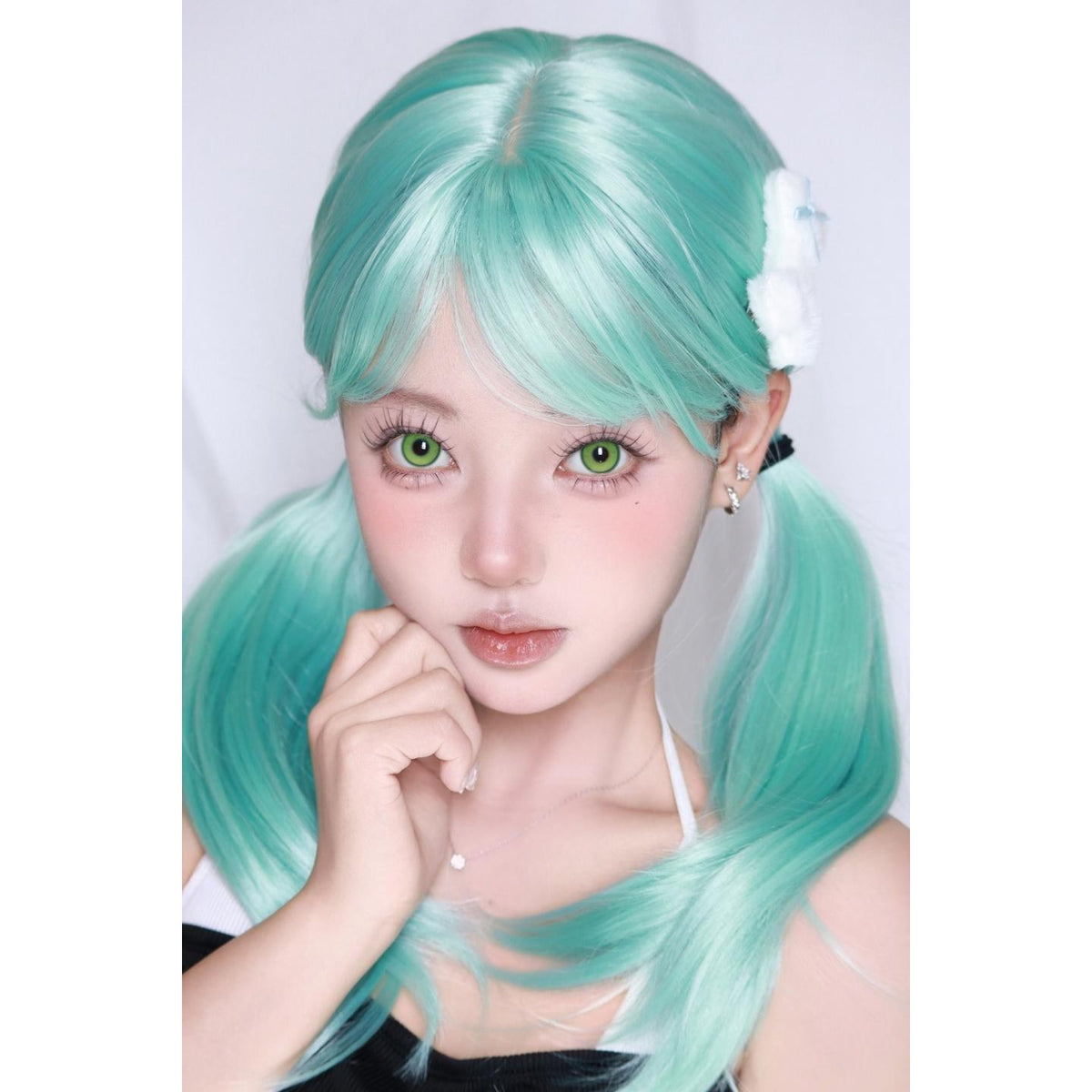 QLQPAO Xiyoulens 14.50mm Green Colored Contact Lenses (6 Months Wear)