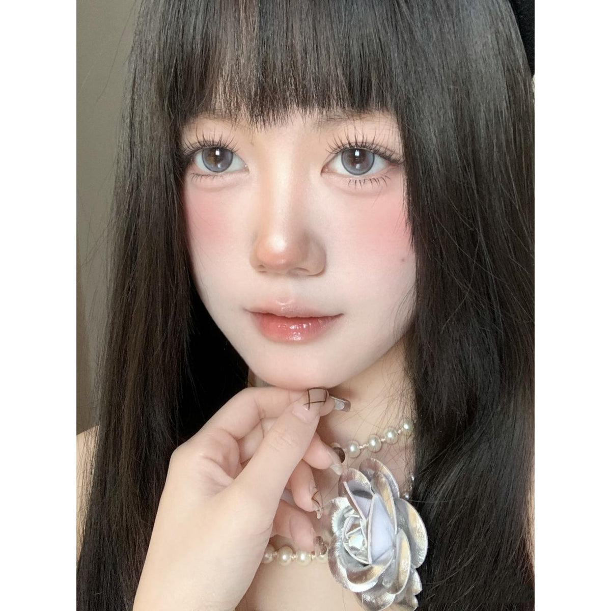 LJHUI FLLYCON 14.20mm Grey Colored Contact Lenses (6 Months Wear)