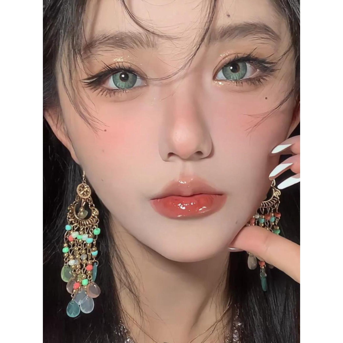 AISMREN BOOSCON 14.20mm Green Colored Contact Lenses (6 Months Wear)