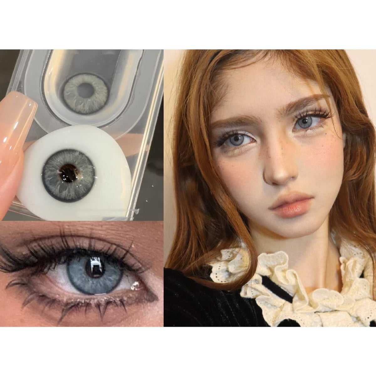HMXZLAN Serltyca 14.20mm Light Blue Colored Contact Lenses (6 Months Wear)