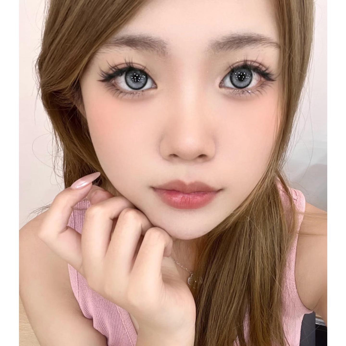 BLKYZHU Xiyoulens 14.20mm Grey Colored Contact Lenses (6 Months Wear)