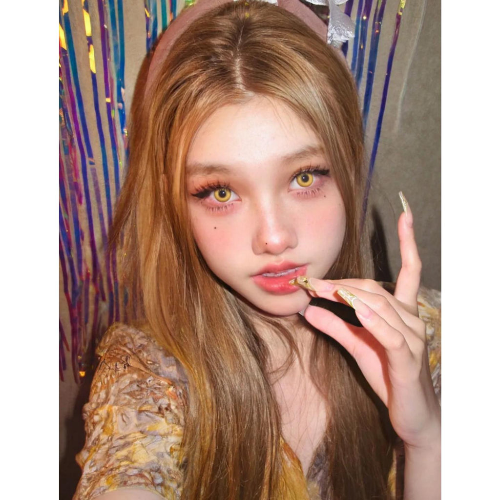 คอนแทคเลนส์สี SGJIN Xiyoulens ขนาด 14.00 มม. สีเหลือง (แบบราย 6 เดือน)