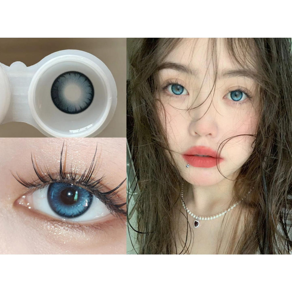 YDNLAN Xiyoulens 14.20mm Blue Colored Contact Lenses (6 Months Wear)