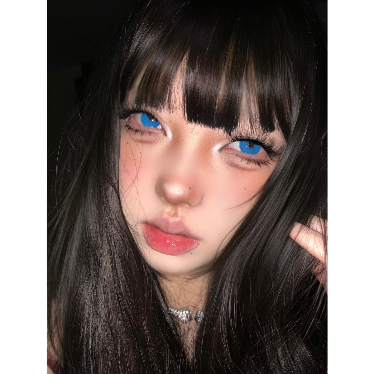 LLGXIAO Serltyca 14.20mm Blue Colored Contact Lenses (6 Months Wear)