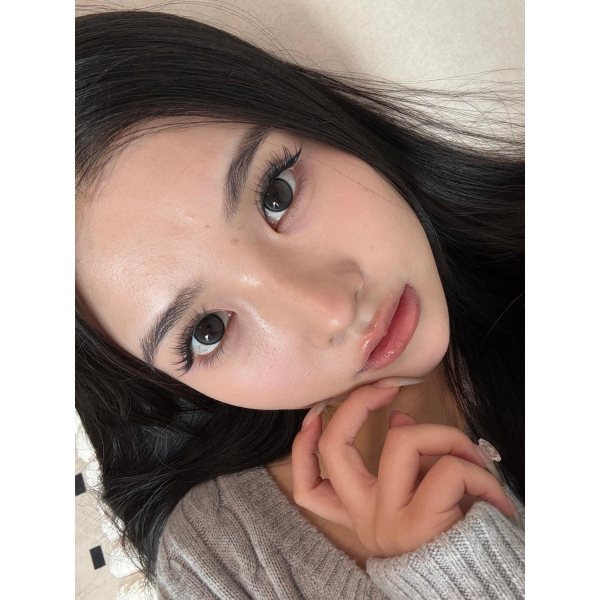 YMZHU Serltyca 14.20mm Black Colored Contact Lenses (6 Months Wear)