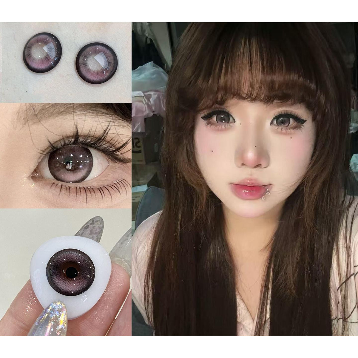Kính áp tròng màu đỏ CDXNSHONG OBALEN 14.50mm (Thời hạn sử dụng 6 tháng)