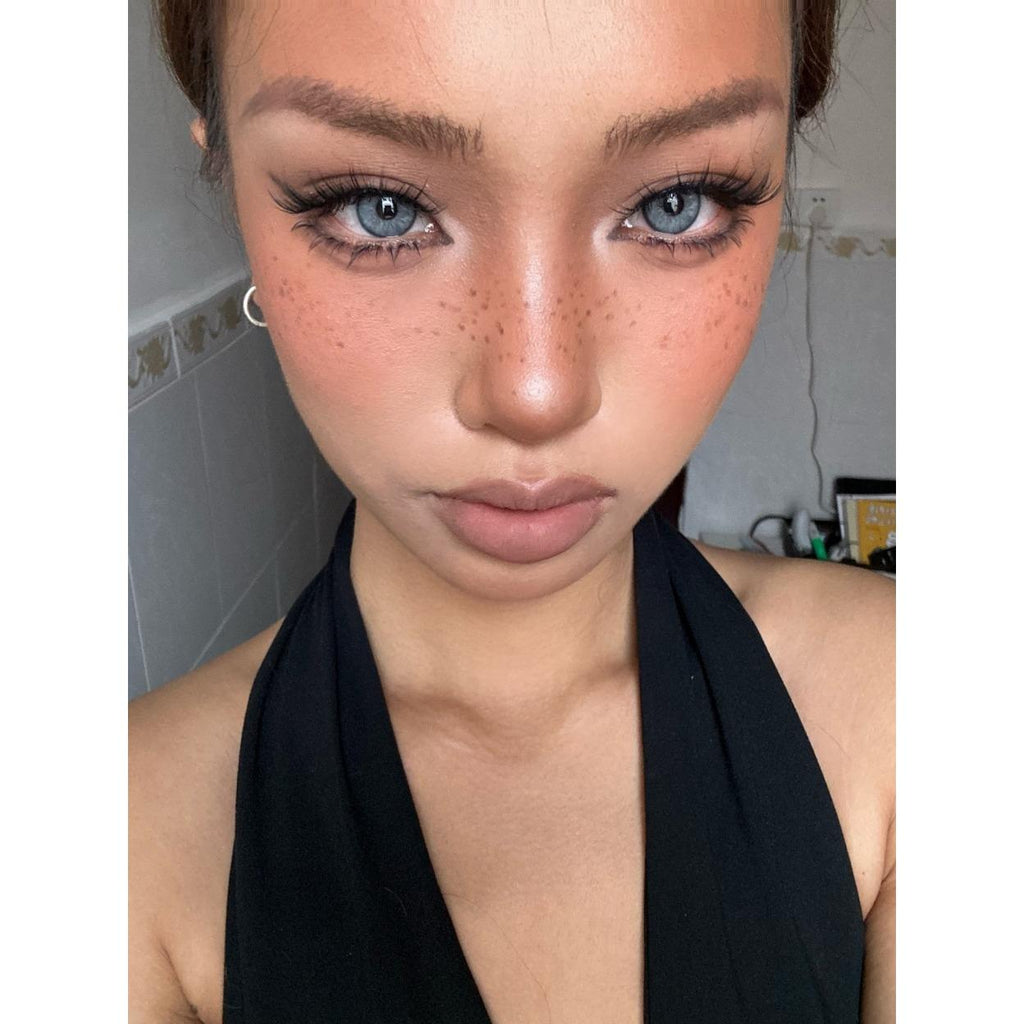 HMXZLAN Serltyca 14.20mm Light Blue Colored Contact Lenses (6 Months Wear)