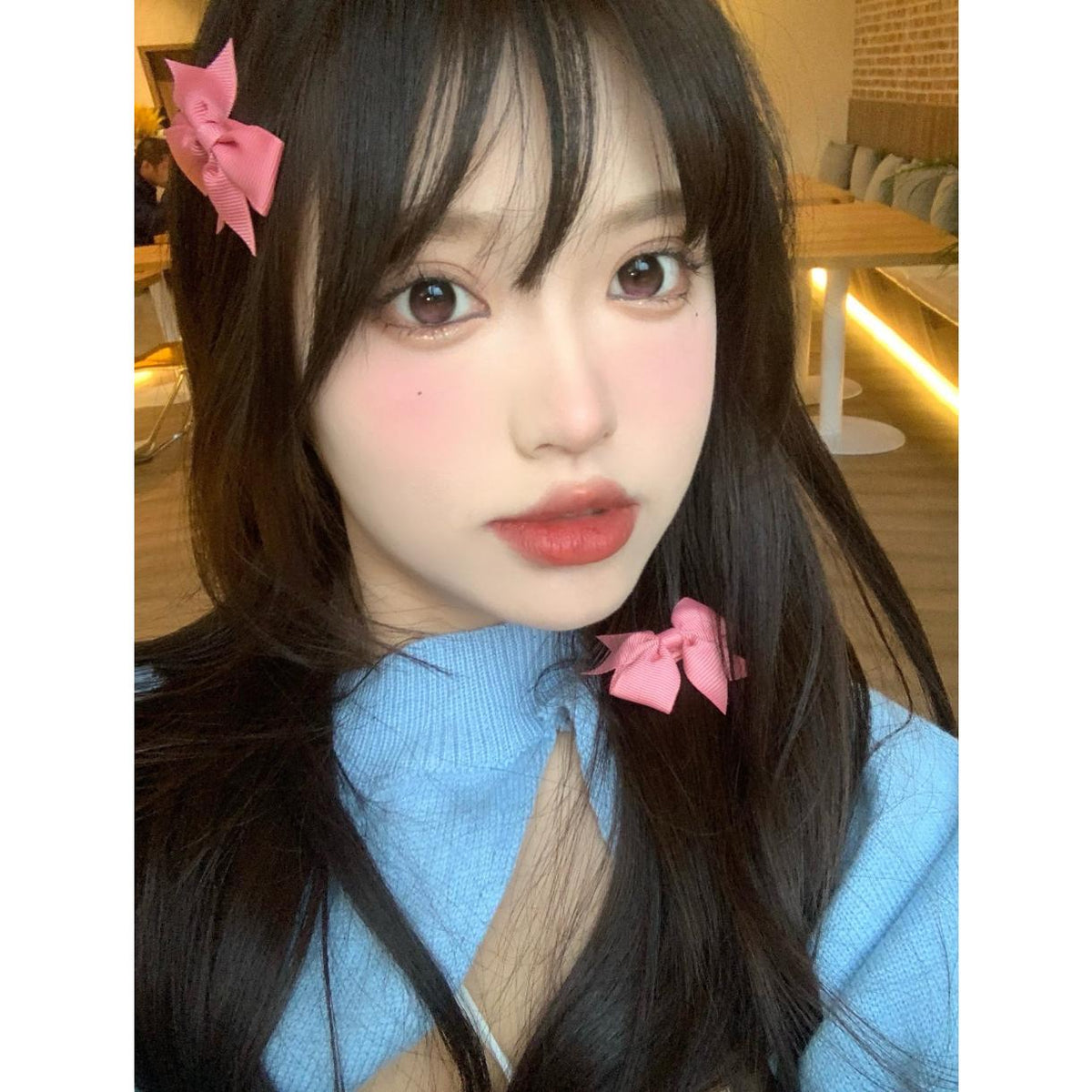 MZSHUA MorningCon 14.20mm Pink Colored Contact Lenses (6 Months Wear)