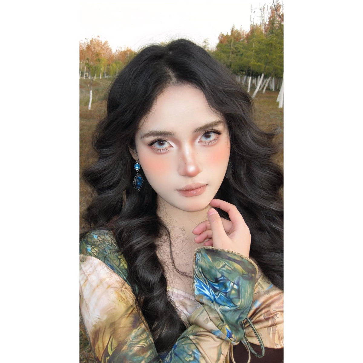 DXXZHU OBALEN คอนแทคเลนส์สีฟ้า ขนาด 14.20 มม. (ชนิดราย 6 เดือน)
