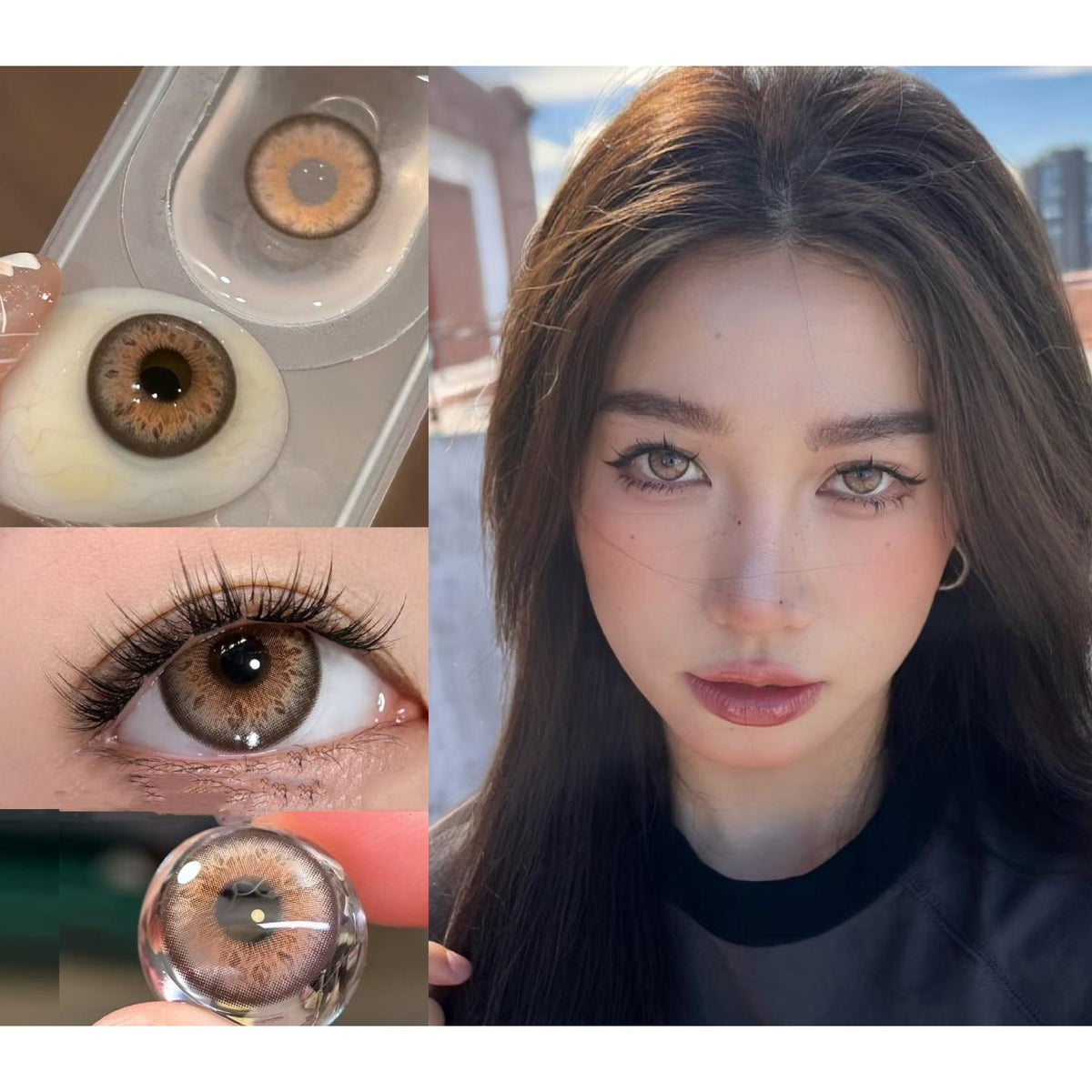 JWHJZONG Xiyoulens 14.50mm Brown Colored Contact Lenses (6 Months Wear)
