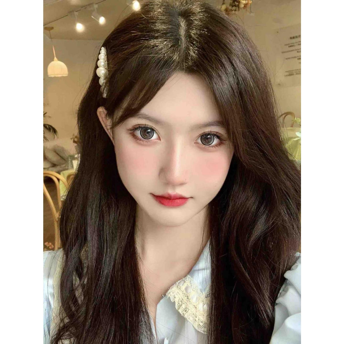 NNZBZHU LRGOODCON 14.50mm Grey Colored Contact Lenses (6 Months Wear)