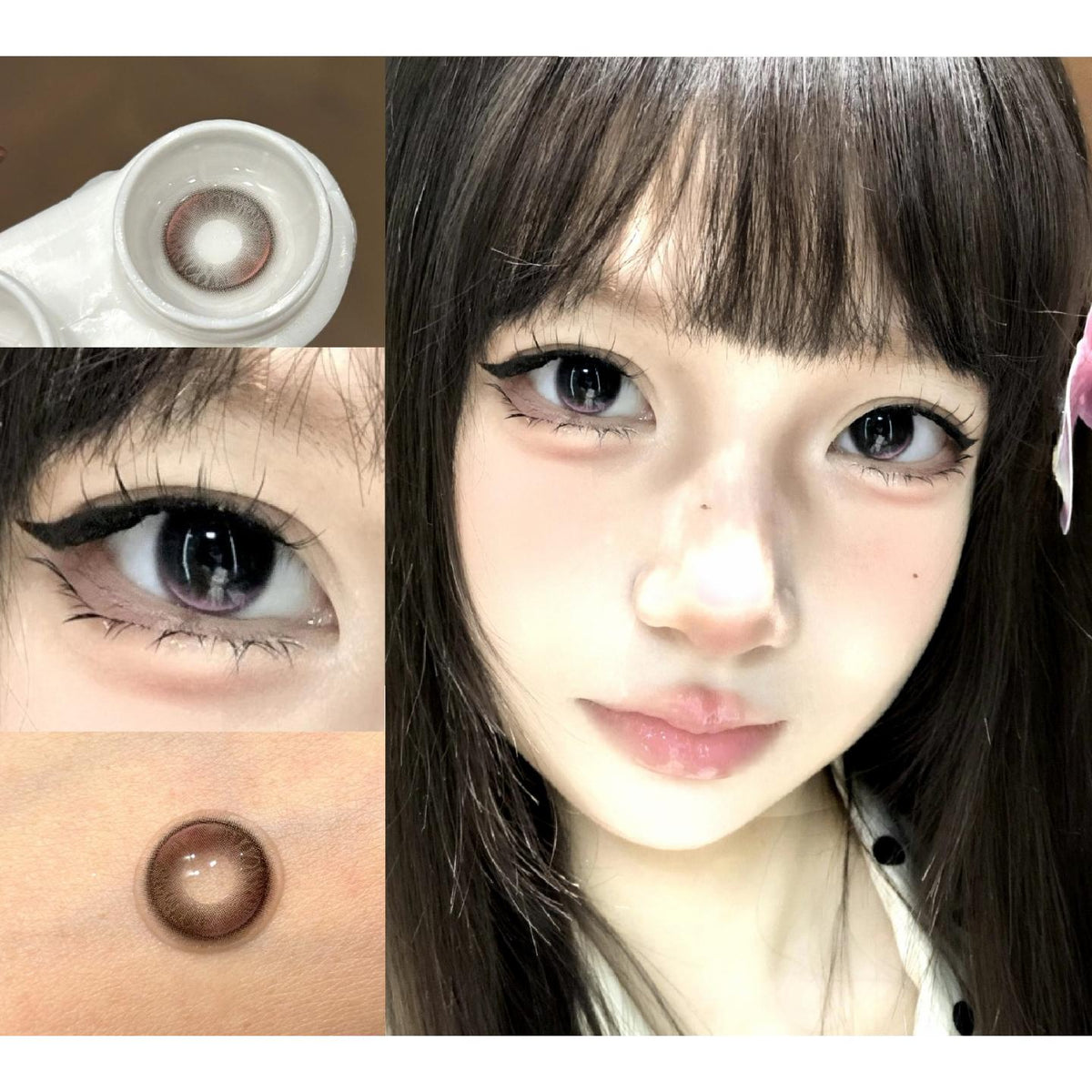 THHFEN thestarlens 14.50mm Pink Black Colored Contact Lenses (6 Months Wear)