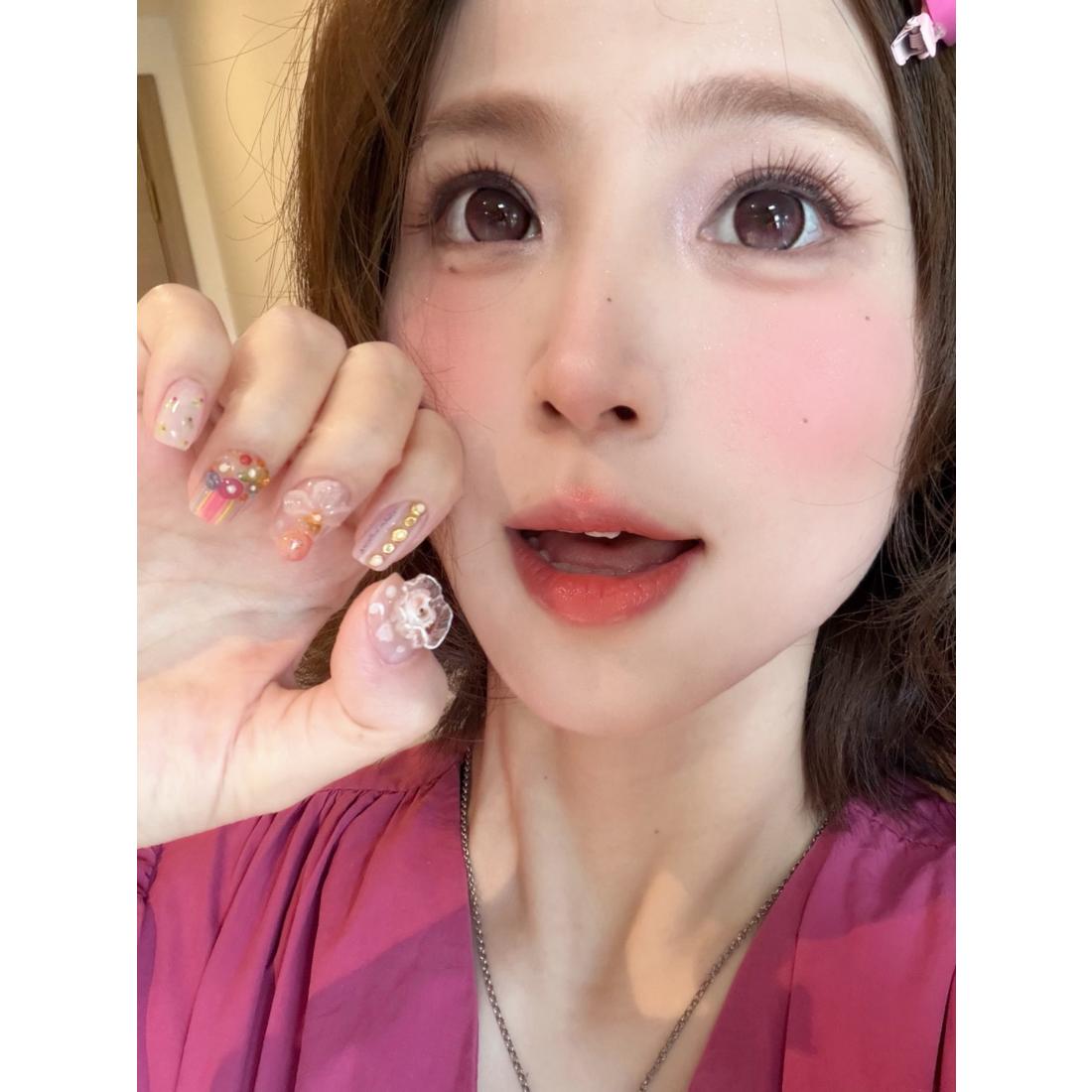 QLFEN MimiPark 14.50mm Pink Colored Contact Lenses (6 Months Wear)