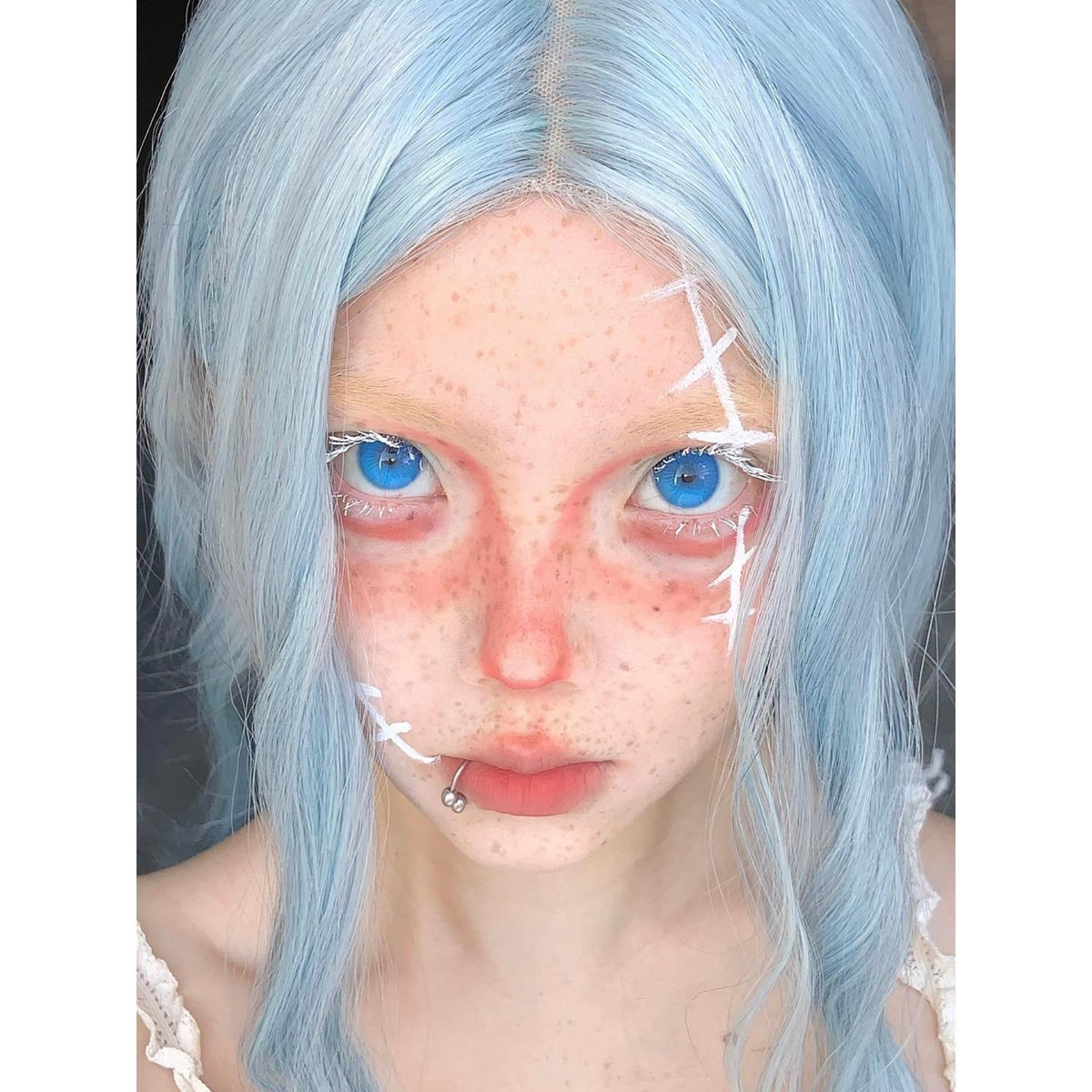 LLGXIAO Serltyca 14.20mm Blue Colored Contact Lenses (6 Months Wear)