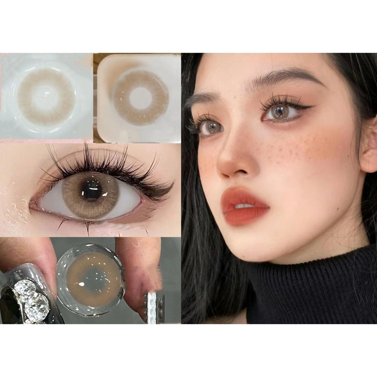 QHPO OVOLOOK 14.00mm Brown Colored Contact Lenses (6 Months Wear)