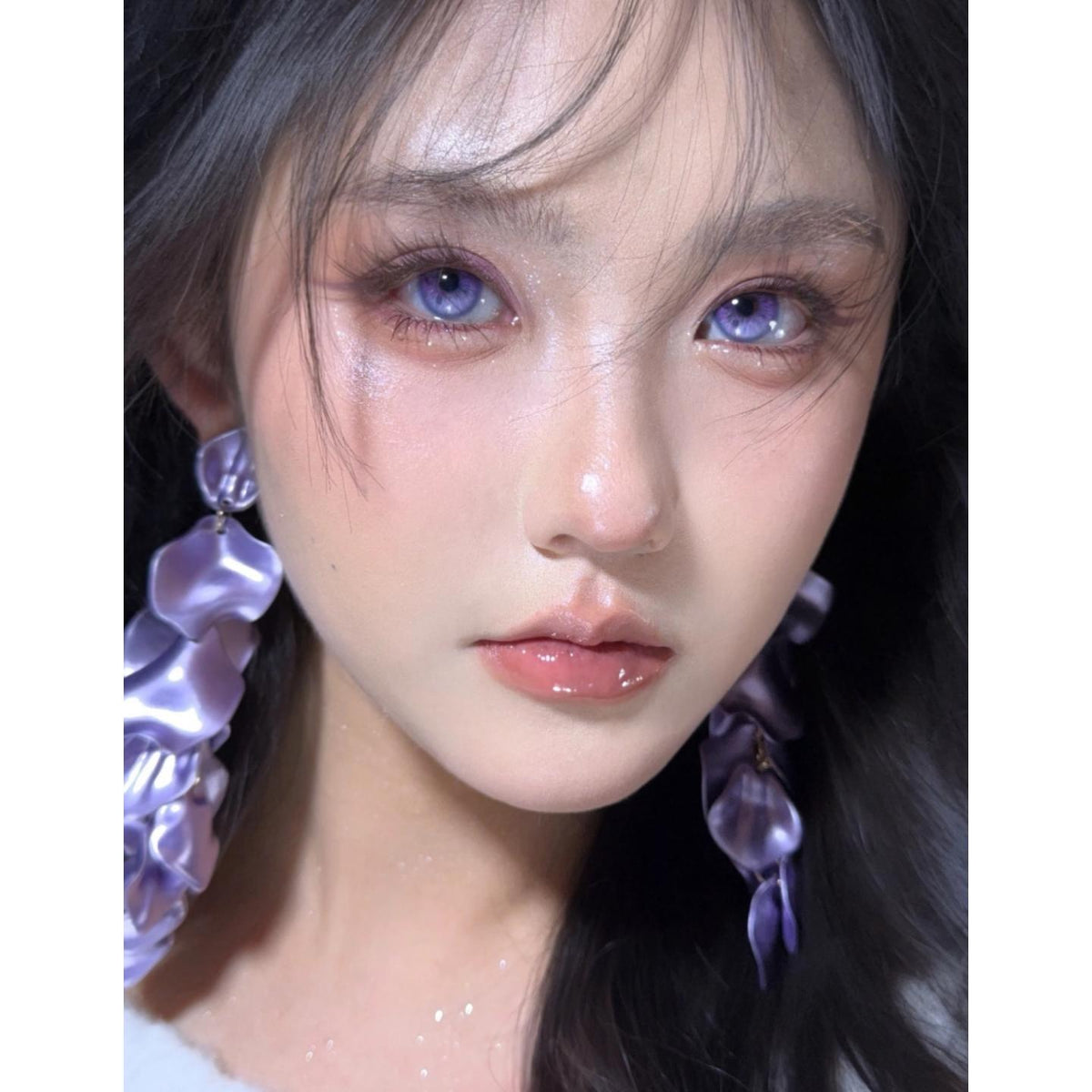 LJHDIE Xiyoulens 14.50mm Purple Colored Contact Lenses (6 Months Wear)