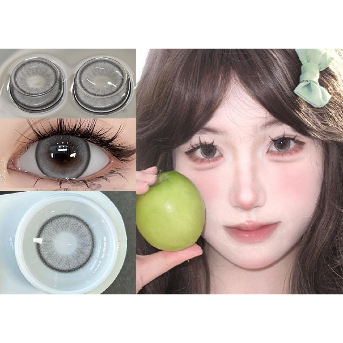 KLXGOU OVOLOOK 14.50mm Grey Colored Contact Lenses (6 Months Wear)