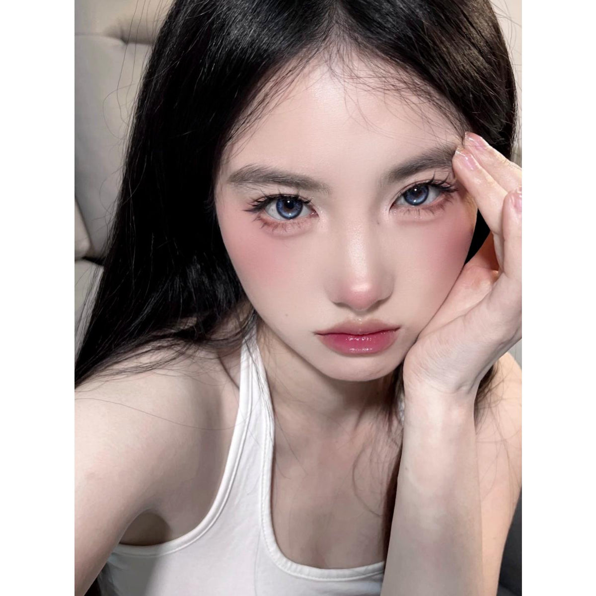 LGBCHUAN OVOLOOK 14.20mm Blue Colored Contact Lenses (6 Months Wear)