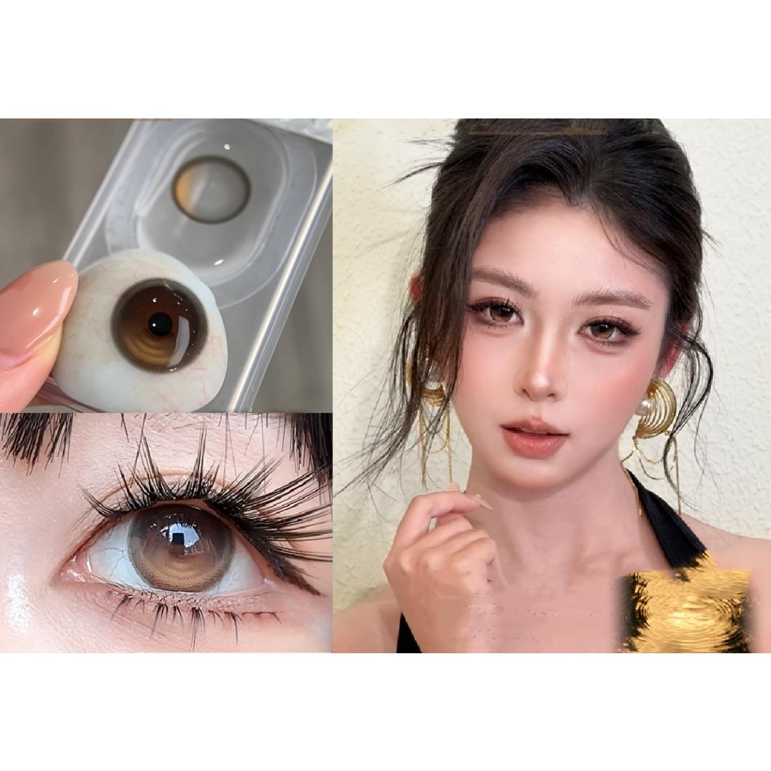 CDJJCENG OBALEN 14.50mm Brown Colored Contact Lenses (6 Months Wear)
