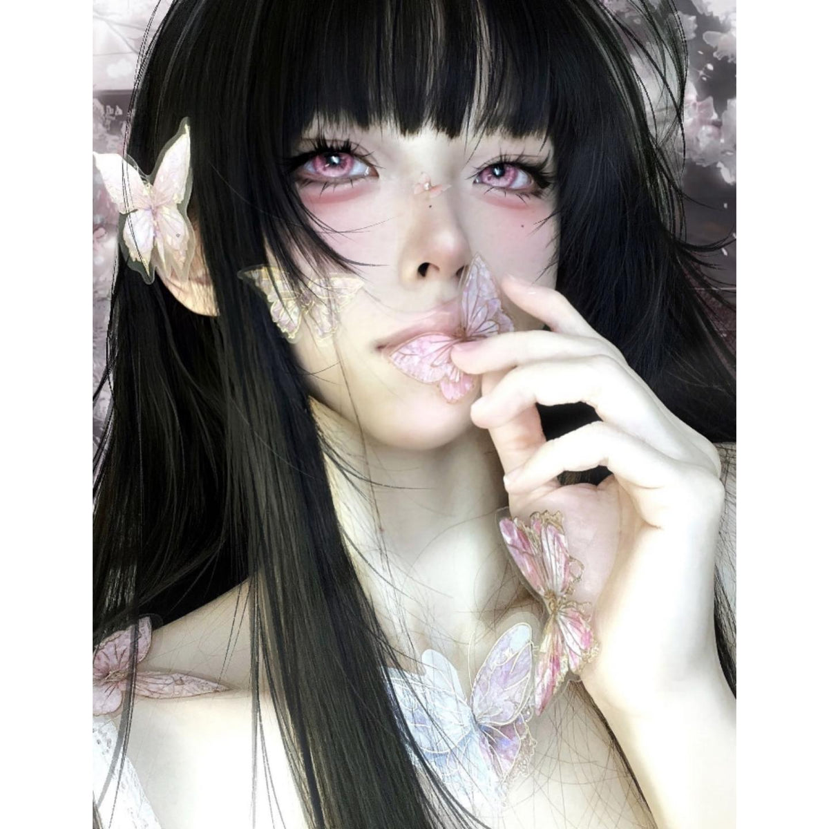 RJHDIE Xiyoulens 14.50mm Pink Colored Contact Lenses (6 Months Wear)