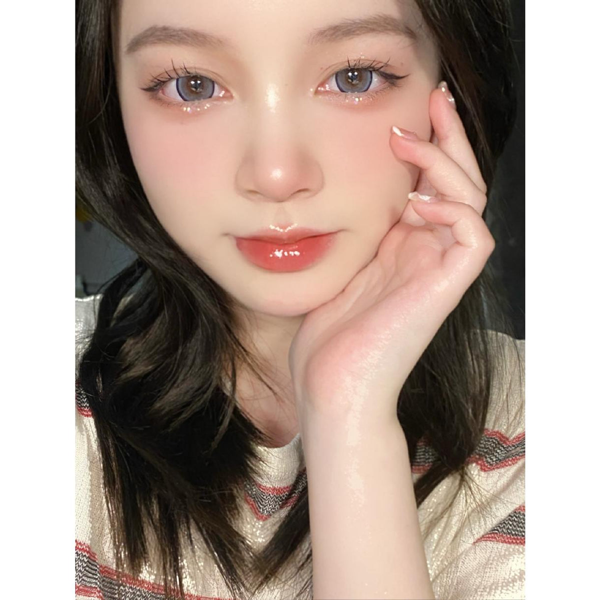 LMZBZHU LRGOODCON 14.50mm Blue Colored Contact Lenses (6 Months Wear)