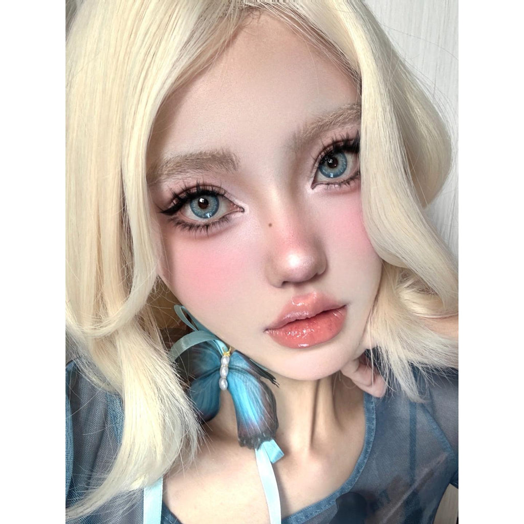 YWHXYUN MorningCon 14.50mm Blue Colored Contact Lenses (6 Months Wear)