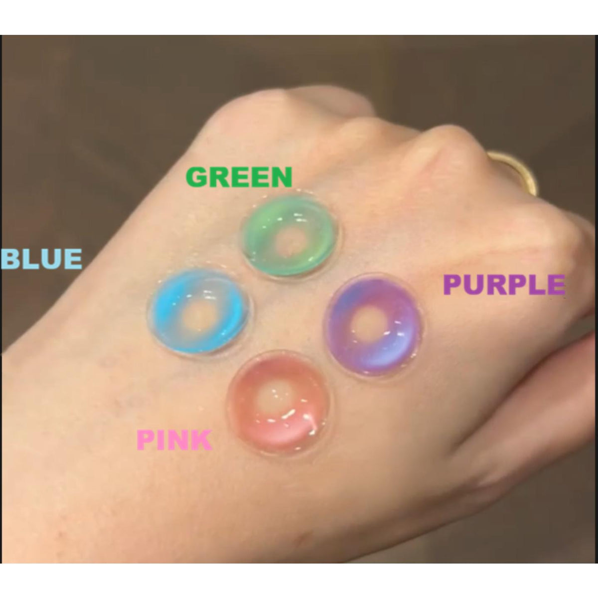 FQSHUI OBALEN 14.50mm Pink Colored Contact Lenses (6 Months Wear)