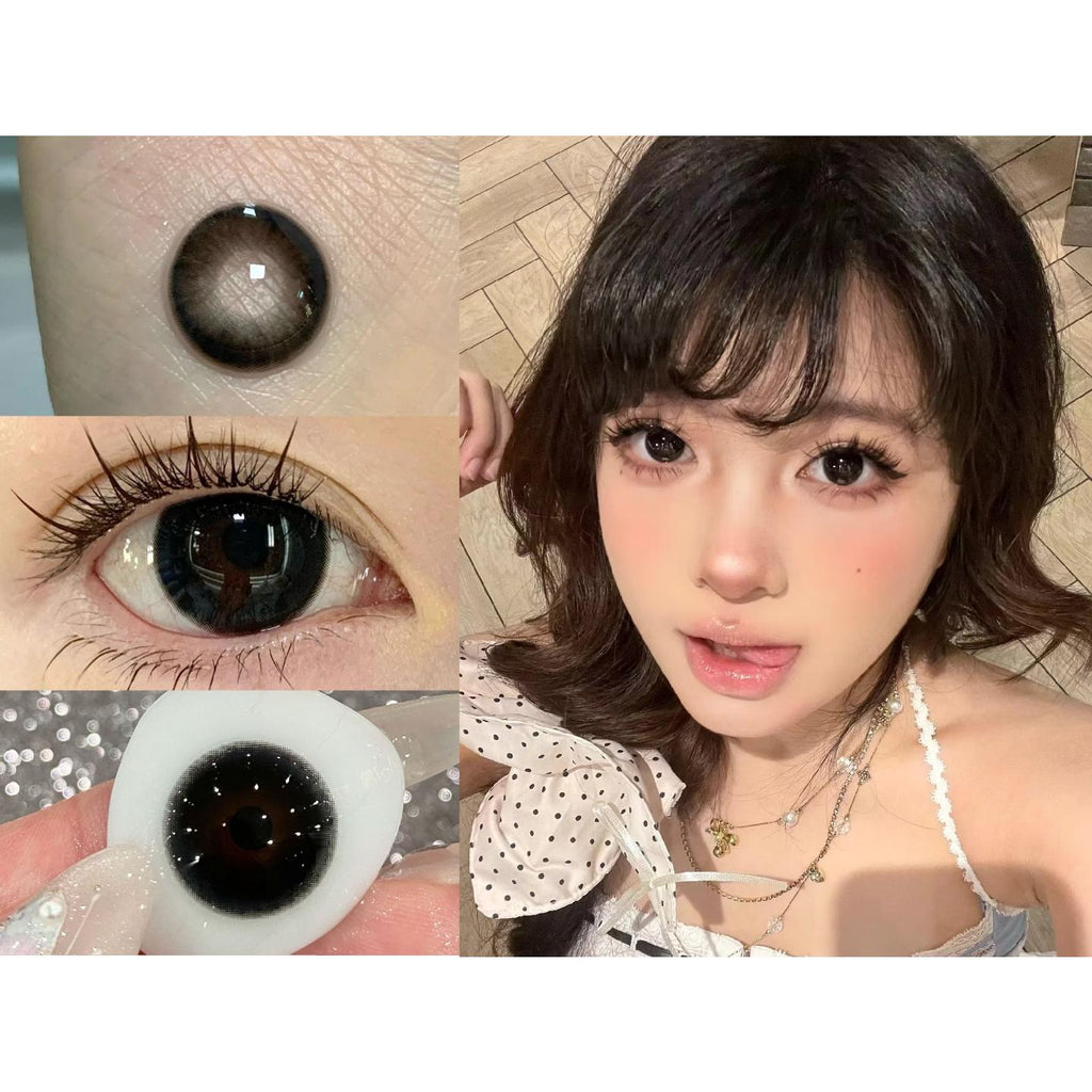 YYHTU MorningCon 14.50mm Black Colored Contact Lenses (6 Months Wear)