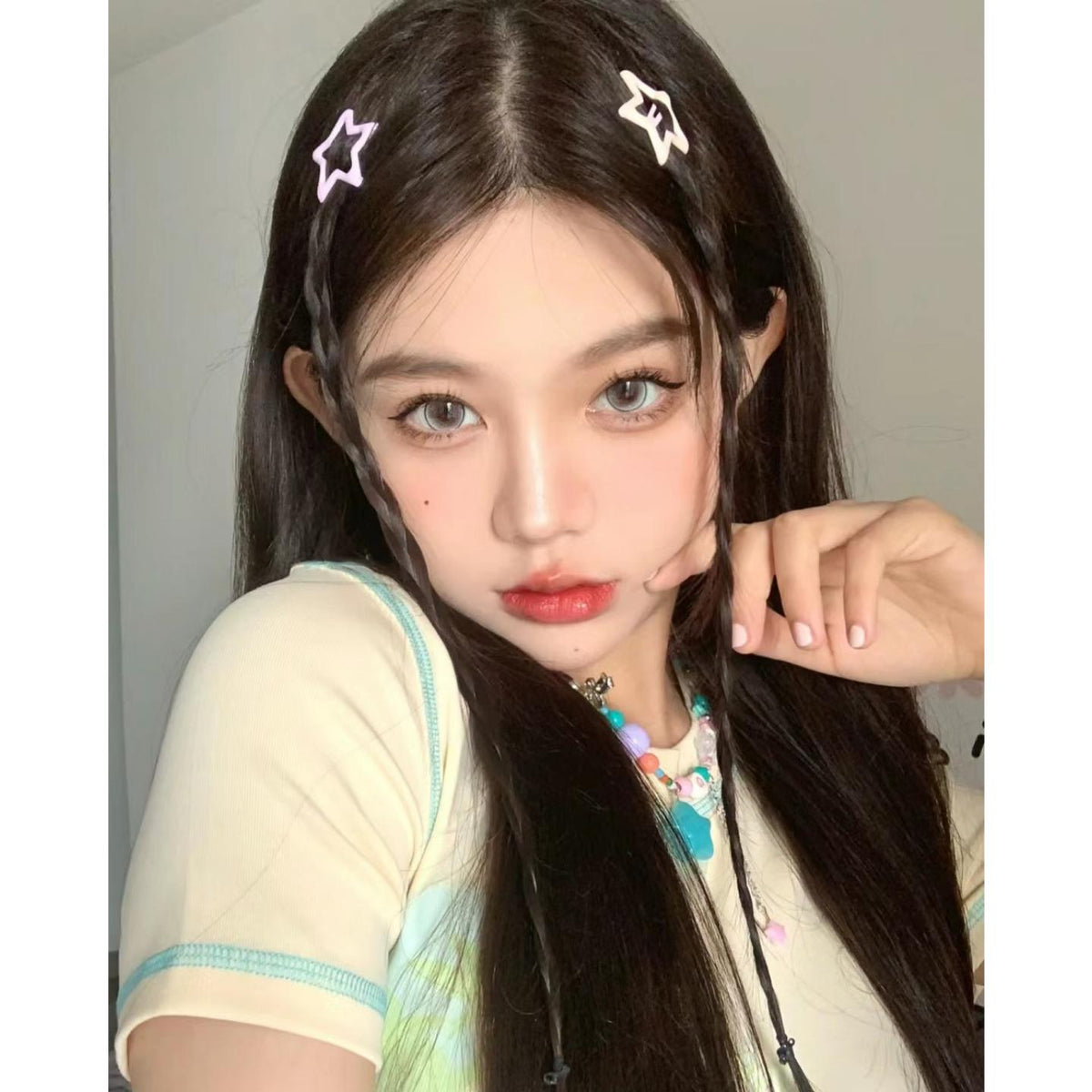 WZSJIE Xiyoulens 14.20mm Green Colored Contact Lenses (6 Months Wear)