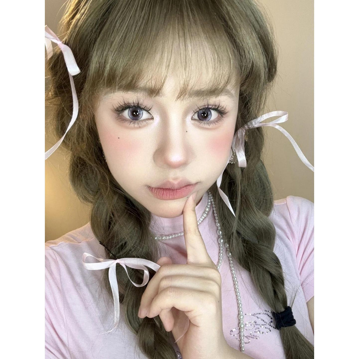 BLKBMEI Xiyoulens 14.20mm Purple Colored Contact Lenses (6 Months Wear)