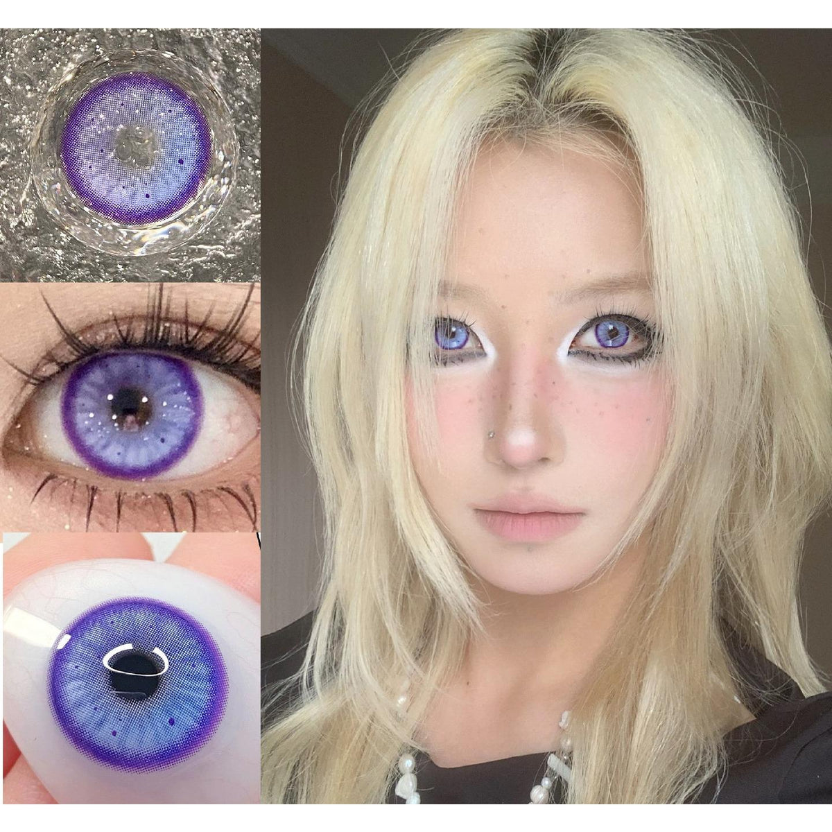 FZROZI Serltyca 14.20mm Purple Colored Contact Lenses (6 Months Wear)