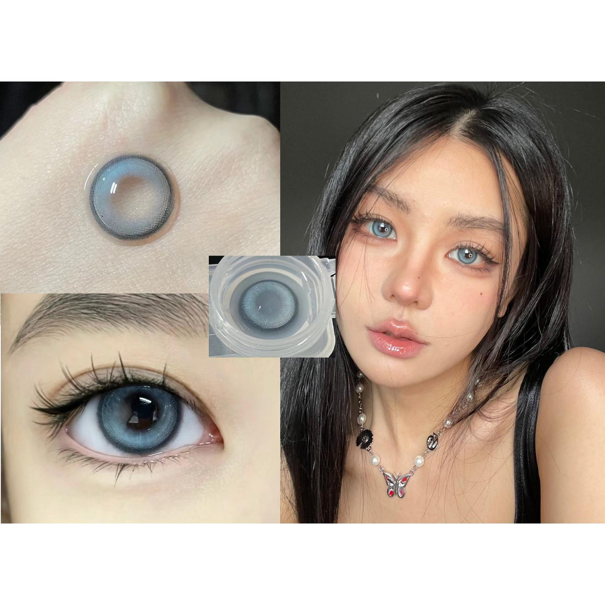 FJBHE MorningCon 14.50mm Blue Colored Contact Lenses (6 Months Wear)