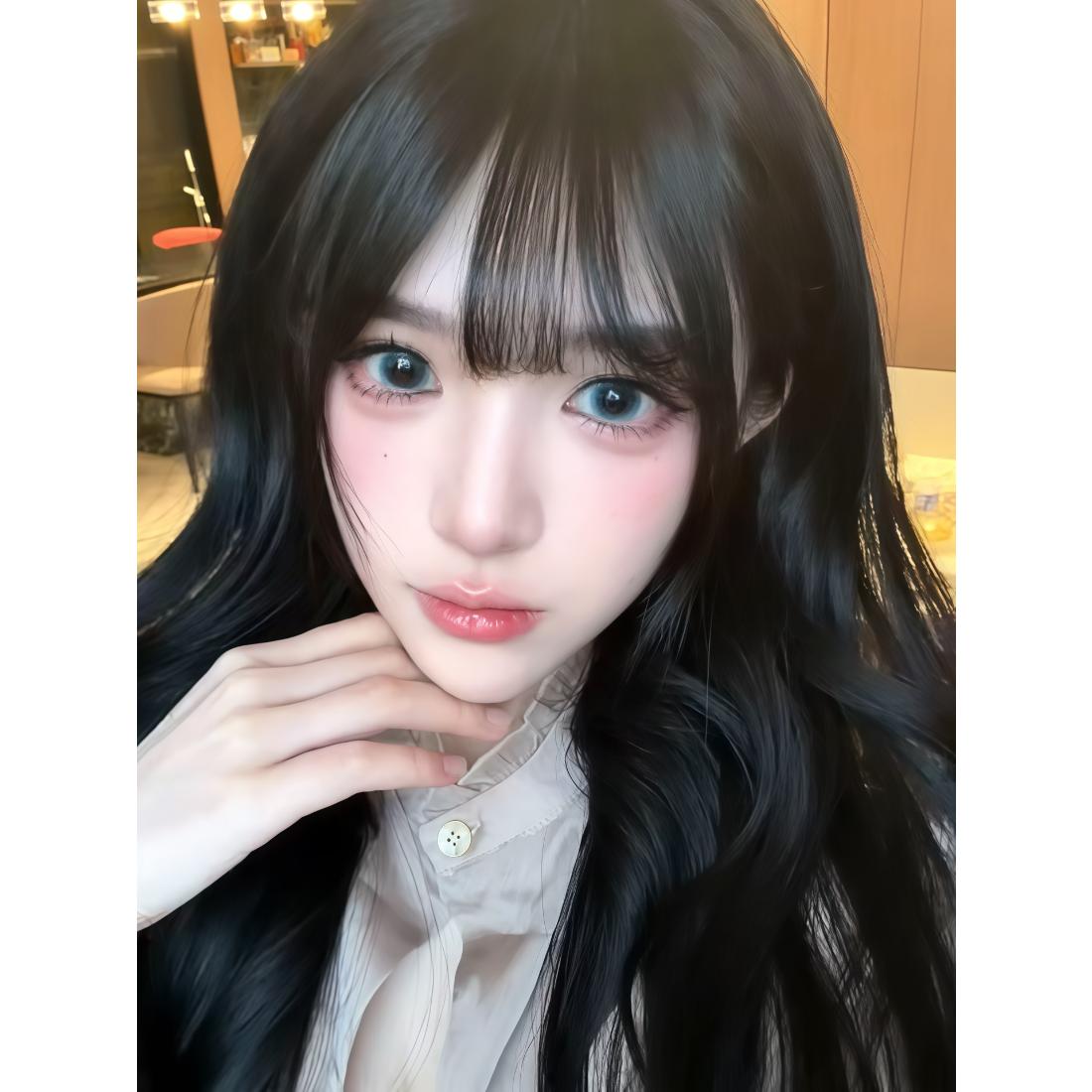 YWWNSPRO MimiPark 14.50mm Blue Colored Contact Lenses (6 Months Wear)