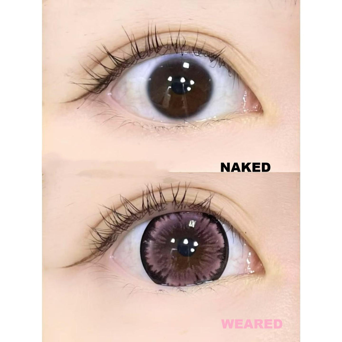 YHMSHU FLLYCON 14.50mm Pink Colored Contact Lenses (6 Months Wear)