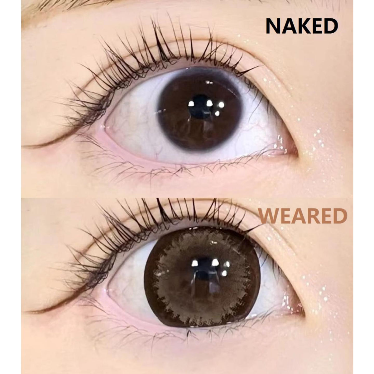BSJZONG Xiyoulens 14.50mm Brown Colored Contact Lenses (6 Months Wear)