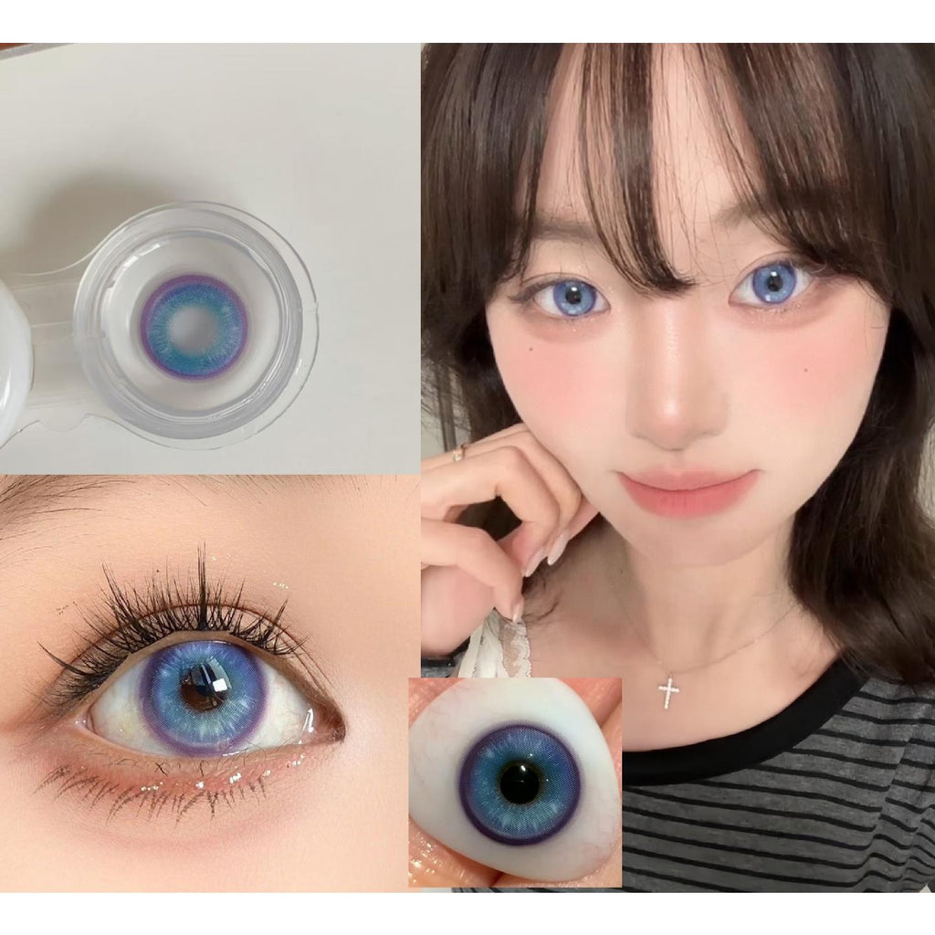Kính áp tròng màu JXHBAN Xiyoulens 14.50mm Xanh Dương Tím (Thời hạn sử dụng 6 tháng)