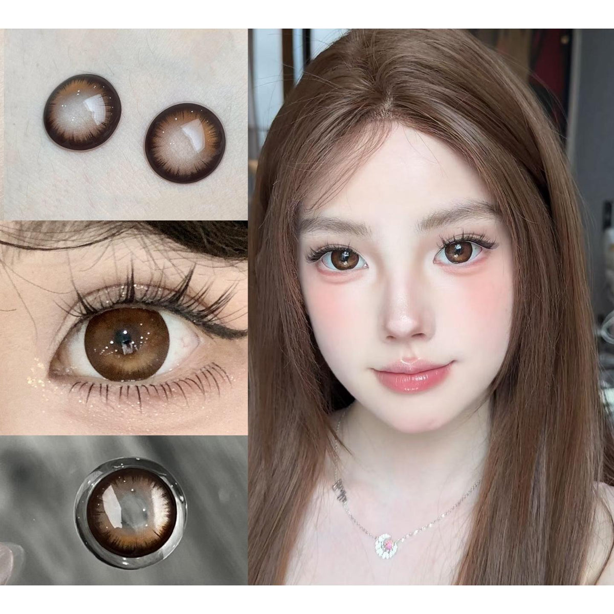 CDLZJUAN OBALEN 14.50mm Brown Colored Contact Lenses (6 Months Wear)