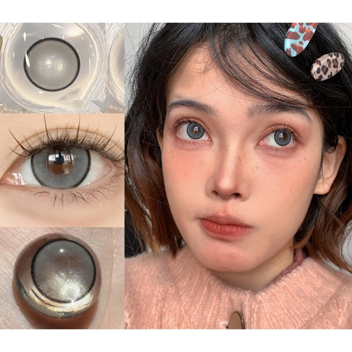 DGHUI Serltyca 14.50mm Grey Colored Contact Lenses (6 Months Wear)