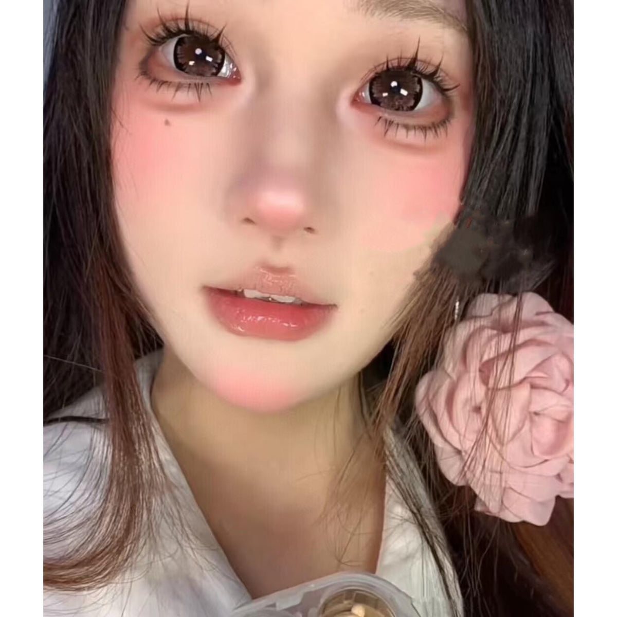 YHMSHU FLLYCON 14.50mm Pink Colored Contact Lenses (6 Months Wear)